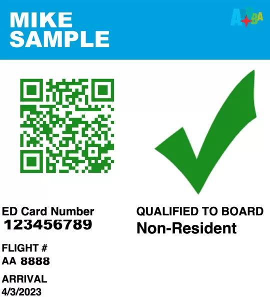 Sample Aruba ED Card
